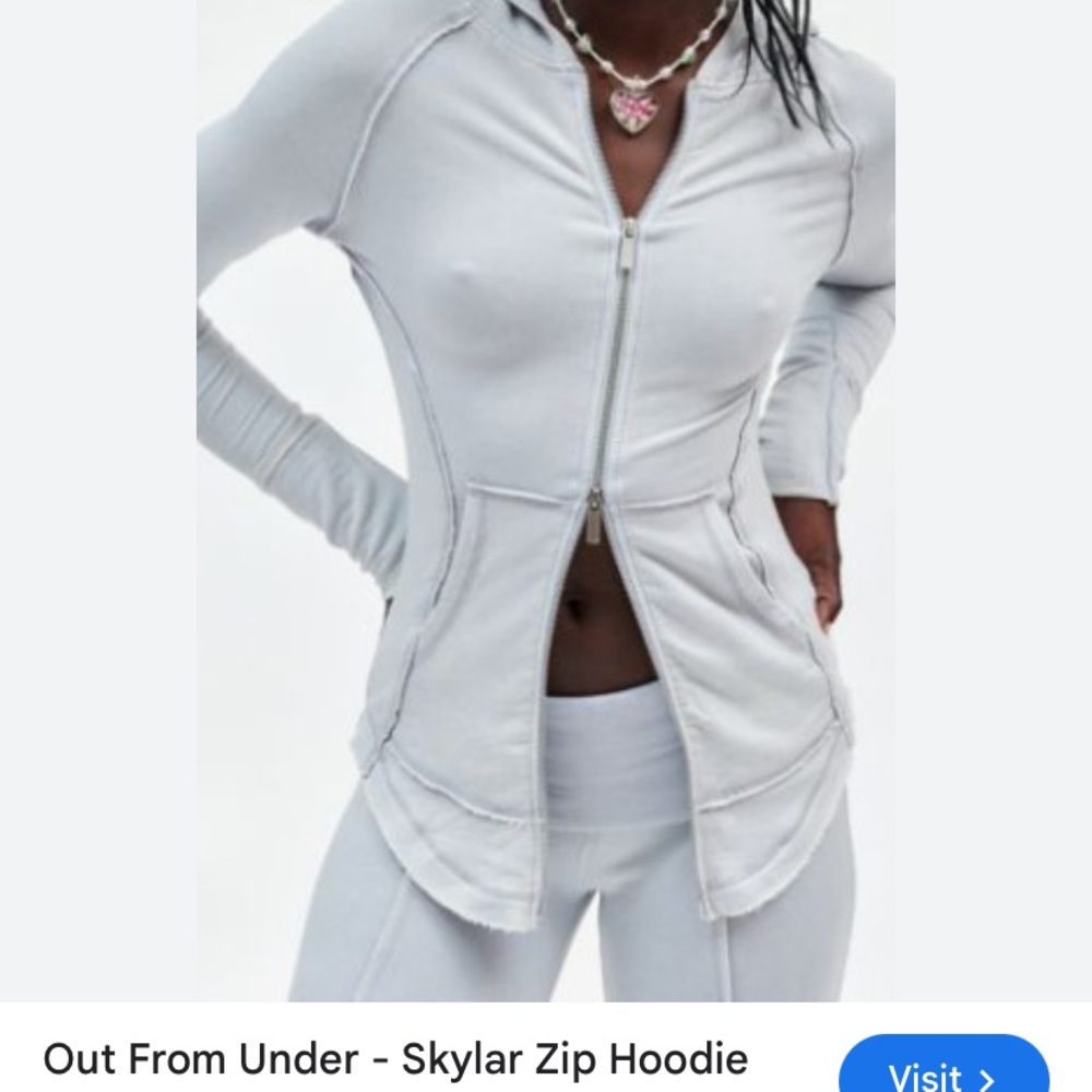 Urban Outfitters Light Gray Zip Hoodie New without tag